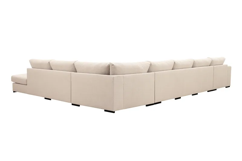 Grande Stor 7-sits U-Soffa med Divan Vänster - Beige Tyg - Möbler - Vardagsrum - Soffor - Modulsoffor - Komplett modulsoffa