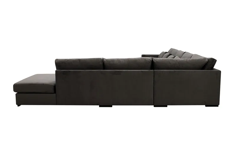 Grande Stor 7-sits U-Soffa med Divan Vänster - Mörkgrå Sammet - Möbler - Vardagsrum - Soffor - Sammetssoffor
