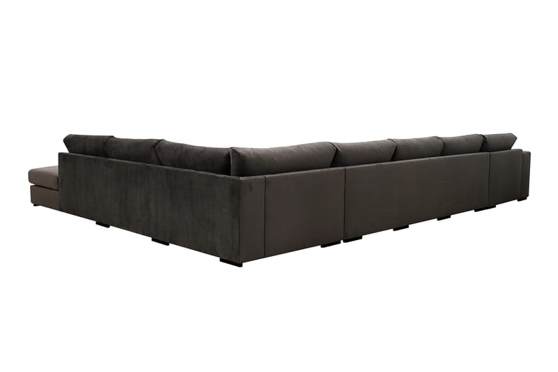 Grande Stor 7-sits U-Soffa med Divan Vänster - Mörkgrå Sammet - Möbler - Vardagsrum - Soffor - Sammetssoffor
