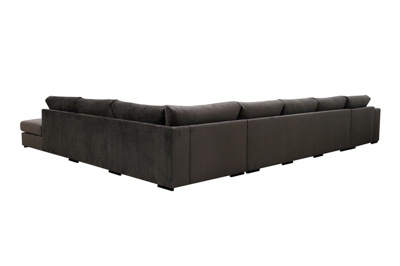 Grande Stor 7-sits U-Soffa med Divan Vänster - Mörkgrå Sammet - Möbler - Vardagsrum - Soffor - Sammetssoffor