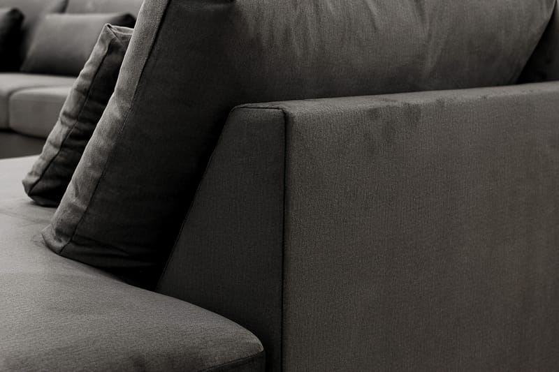 Grande Stor 7-sits U-Soffa med Divan Vänster - Mörkgrå Sammet - Möbler - Vardagsrum - Soffor - Sammetssoffor