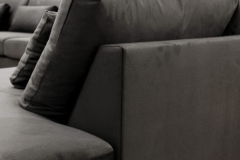 Grande Stor 7-sits U-Soffa med Divan Vänster - Mörkgrå Sammet - Möbler - Vardagsrum - Soffor - Sammetssoffor