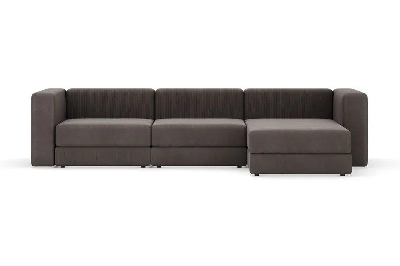 Hagblom 4-sits Divansoffa med Förvaring Vändbar, Brun