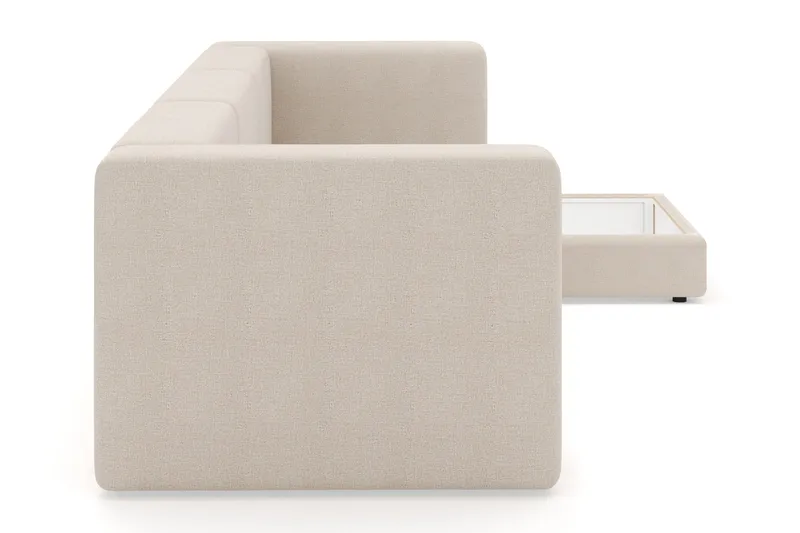 Hagblom 4-sits Vändbar Divansoffa 320 cm med Förvaring i Chenille - Beige - Möbler - Vardagsrum - Soffor - Divansoffa & schäslong