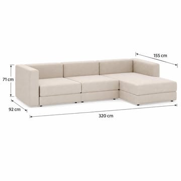 Hagblom 4-sits Vändbar Divansoffa 320 cm med Förvaring i Chenille - Beige - Möbler - Vardagsrum - Soffor - Divansoffa & schäslong