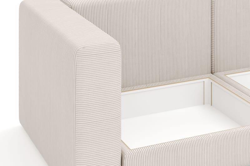 Hagblom 4-sits Vändbar Divansoffa 320 cm med Förvaring i Manchestertyg - Beige - Möbler - Vardagsrum - Soffor - Divansoffa & schäslong