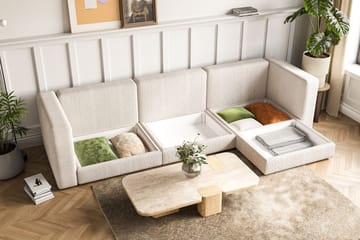 Hagblom 4-sits Vändbar Divansoffa 320 cm med Förvaring i Manchestertyg - Beige - Möbler - Vardagsrum - Soffor - Divansoffa & schäslong
