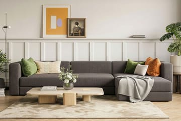 Hagblom 4-sits Vändbar Divansoffa 320 cm med Förvaring i Manchestertyg - Brun - Möbler - Vardagsrum - Soffor - Divansoffa & schäslong