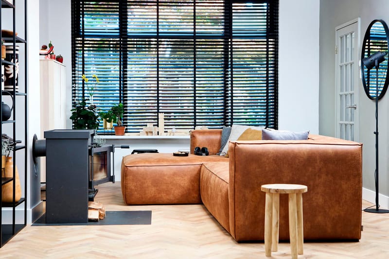 Harlow Divansoffa Vänster Äkta Läder - Cognac - Möbler - Vardagsrum - Soffor - Divansoffa & schäslong