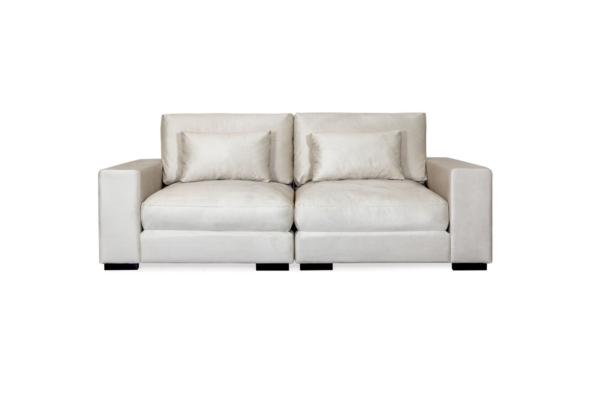 dubai 2-sits soffa sammet - vit