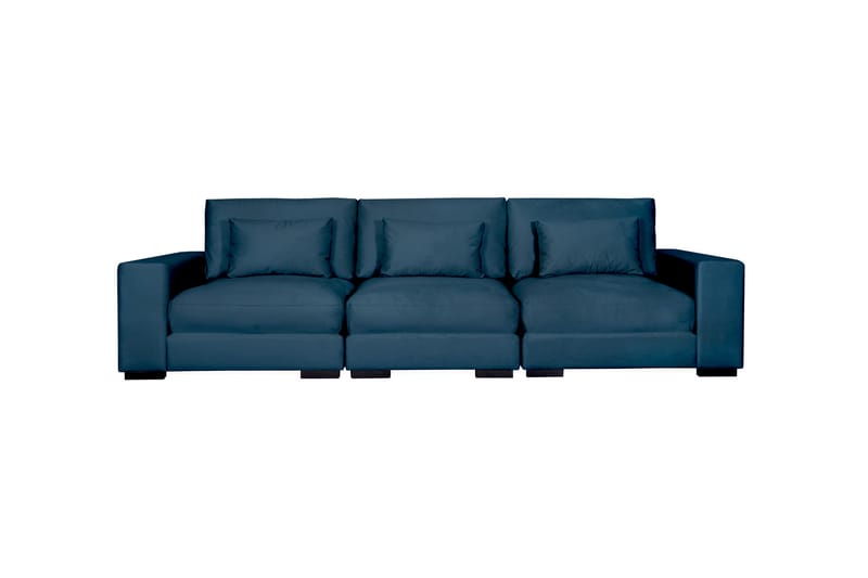 HAVANA 3-sits soffa sammet Blå - 3-sits soffor - Sammetssoffor