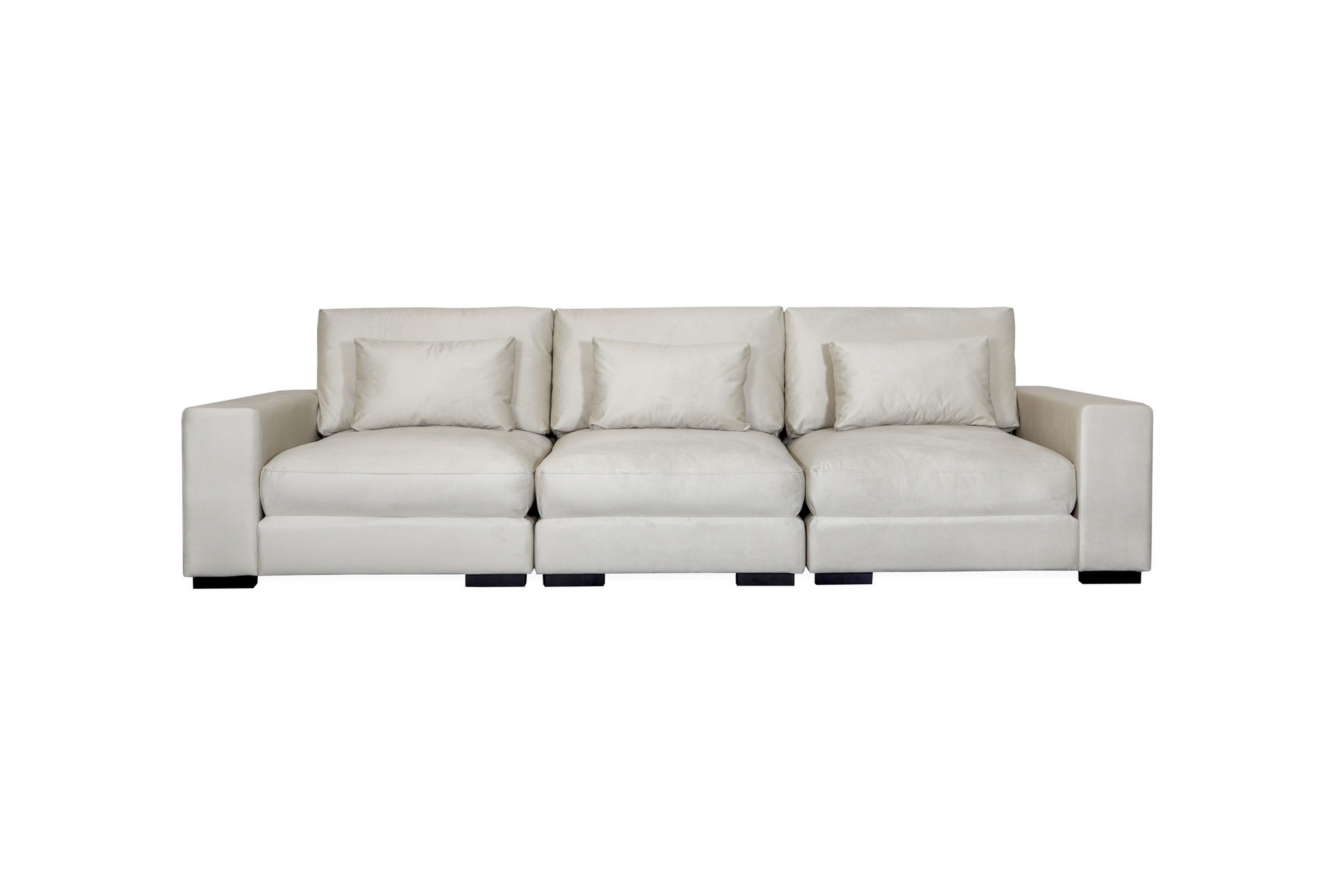 dubai 3-sits soffa sammet vit -