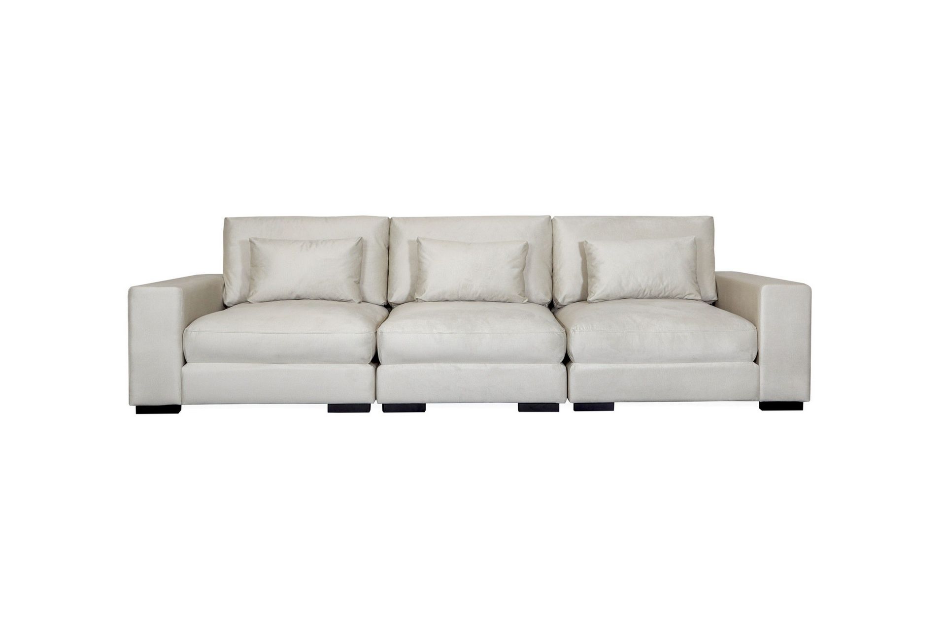 dubai 3-sits soffa sammet - vit