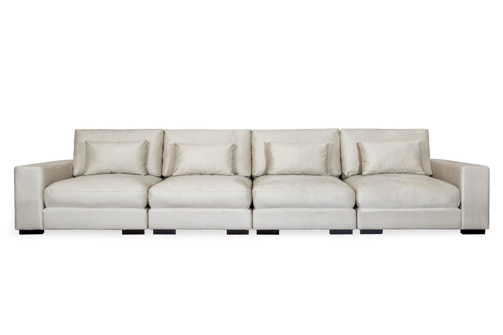 dubai 4-sits soffa sammet - vit
