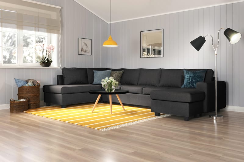 HAVANA U-soffa Large med Divan Höger Mörkgrå - U-soffor