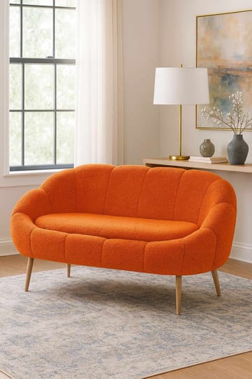 Havel 2-sits Svängd Soffa i Tyg - Orange - Möbler - Vardagsrum - Soffor - 2-sits soffor