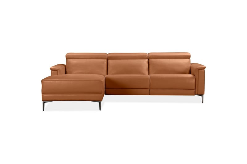 Hörnsoffa 3-sits Lund Cognac, Läder/PU, Vänster Manuell Fåtölj - Cognac, Läder/PU, Vänster Manuell Fåtölj - Möbler - Vardagsrum - Soffor - Reclinersoffor & Biosoffor