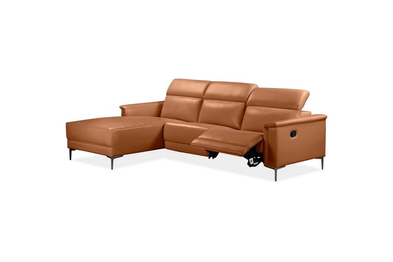 Hörnsoffa 3-sits Lund Cognac, Läder/PU, Vänster Manuell Fåtölj - Cognac, Läder/PU, Vänster Manuell Fåtölj - Möbler - Vardagsrum - Soffor - Reclinersoffor & Biosoffor