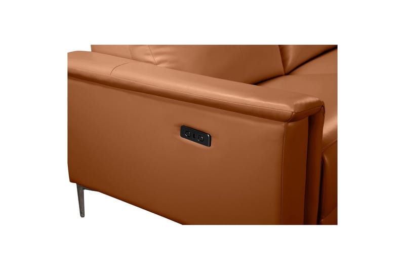 Hörnsoffa 3-sits Lund Cognac, PU, Höger elektrisk vilstol - Cognac, PU, Höger elektrisk vilstol - Möbler - Vardagsrum - Soffor - Reclinersoffor & Biosoffor