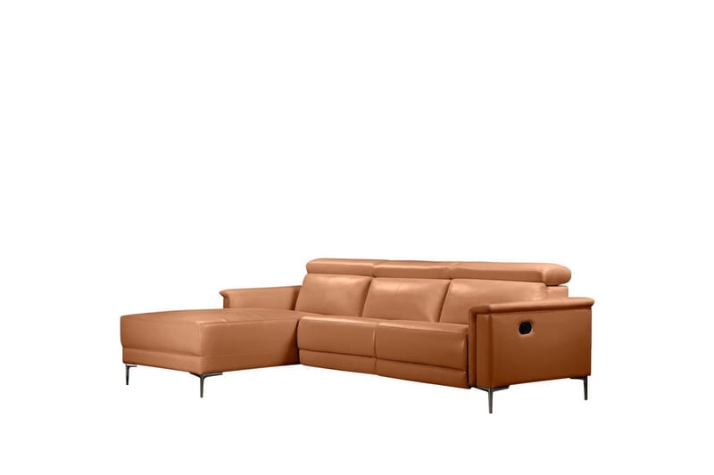 Hörnsoffa 3-sits Lund Cognac, PU, Vänster Manuell Fåtölj - Cognac, PU, Vänster Manuell Fåtölj - Möbler - Vardagsrum - Soffor - Reclinersoffor & Biosoffor