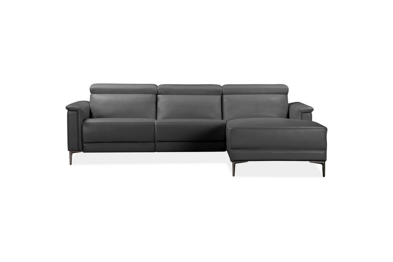 Hörnsoffa 3-sits Lund Grå, Läder/PU, Höger elektrisk vilstol - Grå, Läder/PU, Höger elektrisk vilstol - Möbler - Vardagsrum - Soffor - Reclinersoffor & Biosoffor