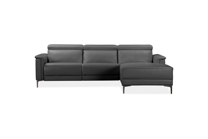Hörnsoffa 3-sits Lund Grå, Läder/PU, Höger manuell vilstol - Grå, Läder/PU, Höger manuell vilstol - Möbler - Vardagsrum - Soffor - Reclinersoffor & Biosoffor