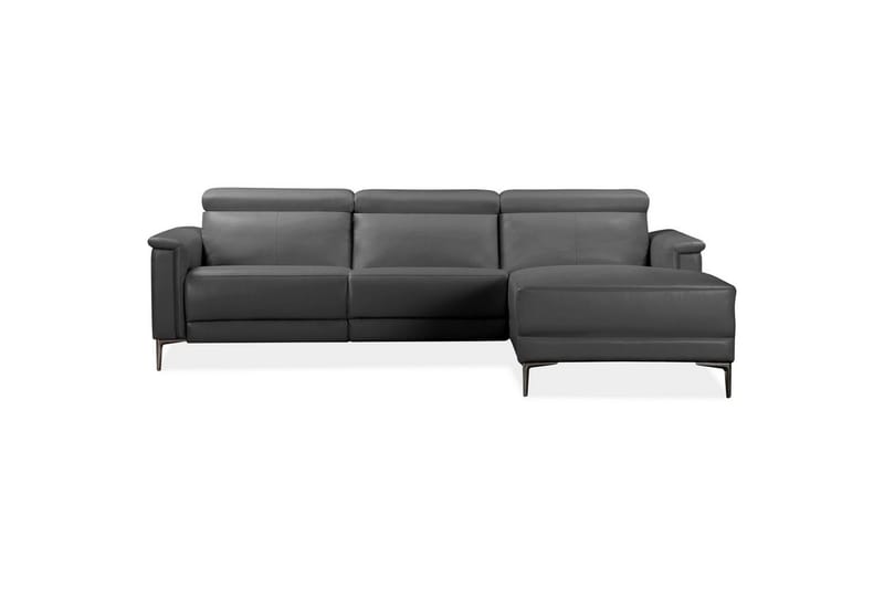 Hörnsoffa 3-sits Lund Grå, Läder/PU, Höger manuell vilstol - Grå, Läder/PU, Höger manuell vilstol - Möbler - Vardagsrum - Soffor - Reclinersoffor & Biosoffor