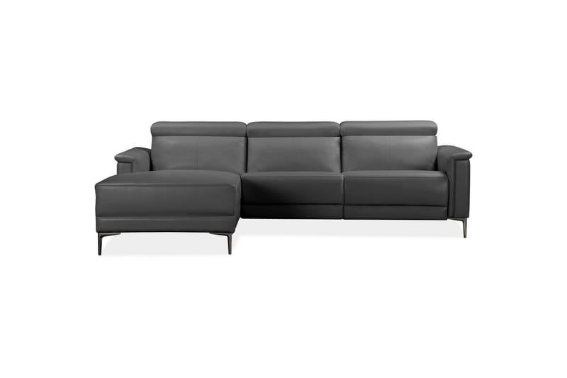Hörnsoffa 3-sits Lund Grå, Läder/PU, Vänster Manuell Fåtölj - Grå, Läder/PU, Vänster Manuell Fåtölj - Möbler - Vardagsrum - Soffor - Reclinersoffor & Biosoffor