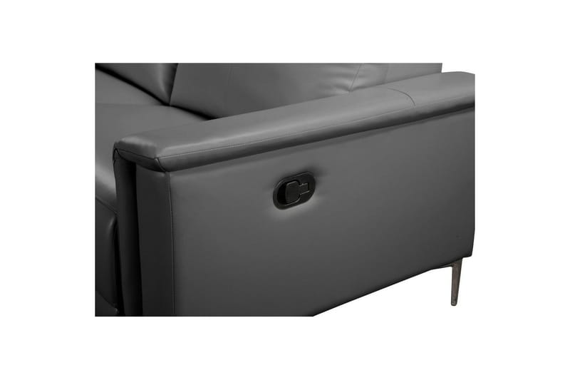 Hörnsoffa 3-sits Lund Grå, PU, Vänster Manuell Fåtölj - Grå, PU, Vänster Manuell Fåtölj - Möbler - Vardagsrum - Soffor - Reclinersoffor & Biosoffor