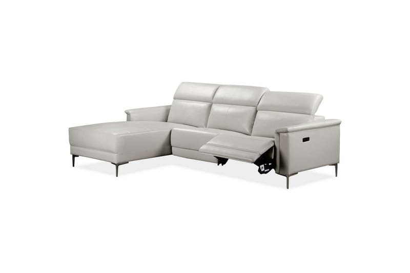Hörnsoffa 3-sits Lund Kräm, Läder/PU, Vänster Elektrisk Fåtölj - Kräm, Läder/PU, Vänster Elektrisk Fåtölj - Möbler - Vardagsrum - Soffor - Reclinersoffor & Biosoffor
