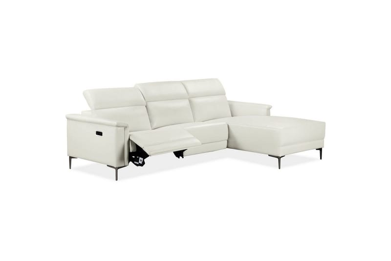Hörnsoffa 3-sits Lund Kräm, PU, Höger elektrisk vilstol - Kräm, PU, Höger elektrisk vilstol - Möbler - Vardagsrum - Soffor - Reclinersoffor & Biosoffor