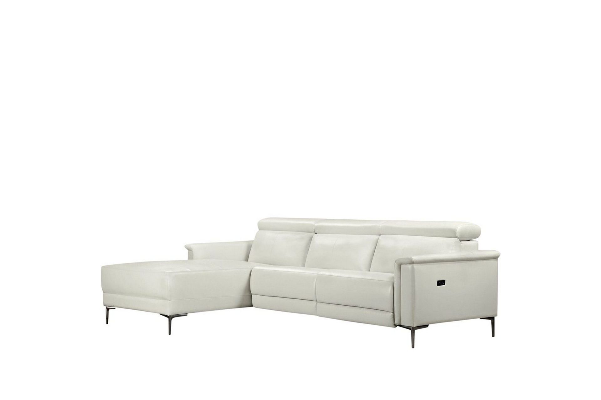 hörnsoffa 3-sits lund kräm, pu, vänster elektrisk fåtölj - kräm, pu, vänster elektrisk fåtölj