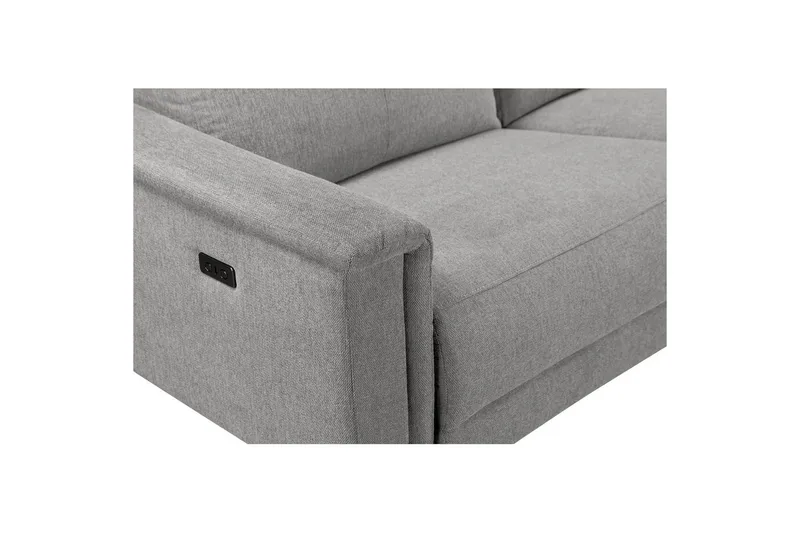 Hörnsoffa 3-sits Lund Ljusgrå, Belfast tyg, Höger elektrisk vilstol - Ljusgrå, Belfast tyg, Höger elektrisk vilstol - Möbler - Vardagsrum - Soffor - Reclinersoffor & Biosoffor