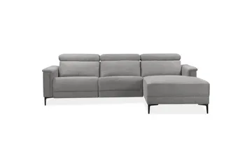 Hörnsoffa 3-sits Lund Ljusgrå, Belfast tyg, Höger elektrisk vilstol - Ljusgrå, Belfast tyg, Höger elektrisk vilstol - Möbler - Vardagsrum - Soffor - Reclinersoffor & Biosoffor