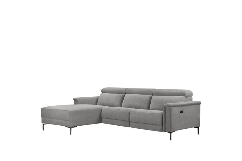 Hörnsoffa 3-sits Lund Ljusgrå, Belfast tyg, Vänster Manuell Fåtölj - Ljusgrå, Belfast tyg, Vänster Manuell Fåtölj - Möbler - Vardagsrum - Soffor - Reclinersoffor & Biosoffor