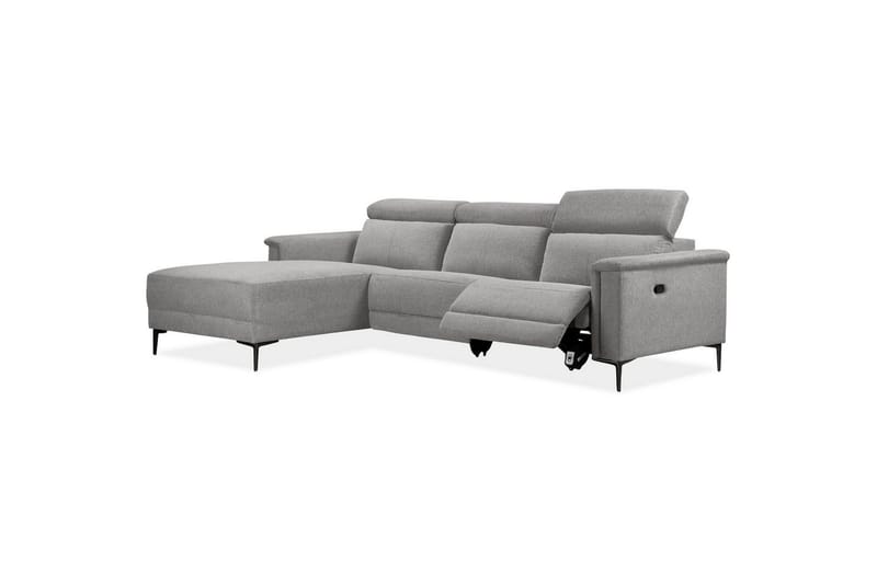 Hörnsoffa 3-sits Lund Ljusgrå, Belfast tyg, Vänster Manuell Fåtölj - Ljusgrå, Belfast tyg, Vänster Manuell Fåtölj - Möbler - Vardagsrum - Soffor - Reclinersoffor & Biosoffor