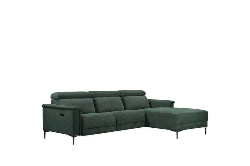 Hörnsoffa 3-sits Lund Mörkgrön, Belfast tyg, Höger elektrisk vilstol - Mörkgrön, Belfast tyg, Höger elektrisk vilstol - Möbler - Vardagsrum - Soffor - Reclinersoffor & Biosoffor