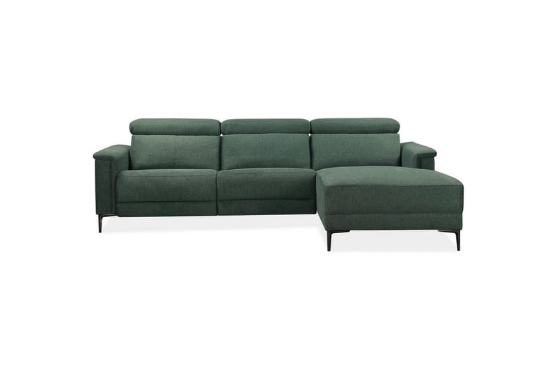 Hörnsoffa 3-sits Lund Mörkgrön, Belfast tyg, Höger elektrisk vilstol - Mörkgrön, Belfast tyg, Höger elektrisk vilstol - Möbler - Vardagsrum - Soffor - Reclinersoffor & Biosoffor