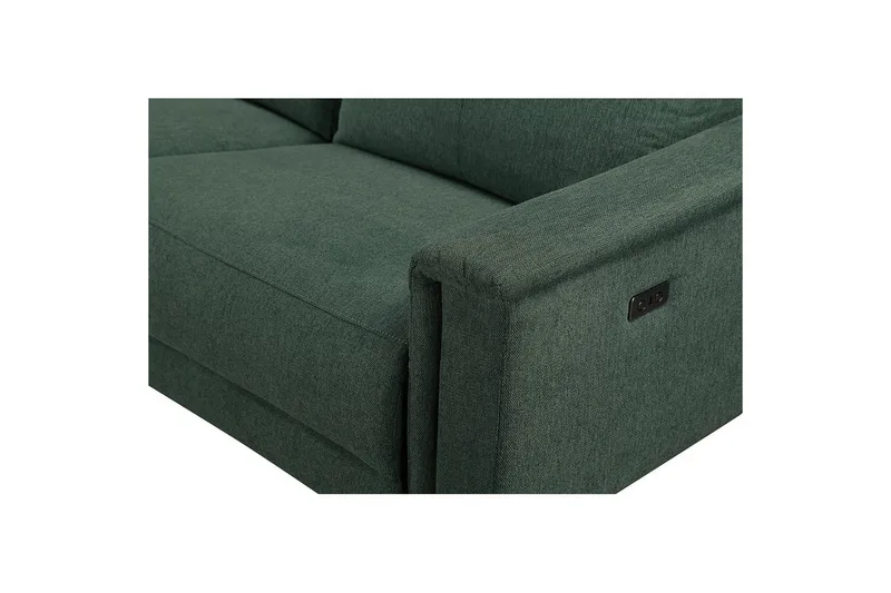 Hörnsoffa 3-sits Lund Mörkgrön, Belfast tyg, Vänster Elektrisk Fåtölj - Mörkgrön, Belfast tyg, Vänster Elektrisk Fåtölj - Möbler - Vardagsrum - Soffor - Reclinersoffor & Biosoffor