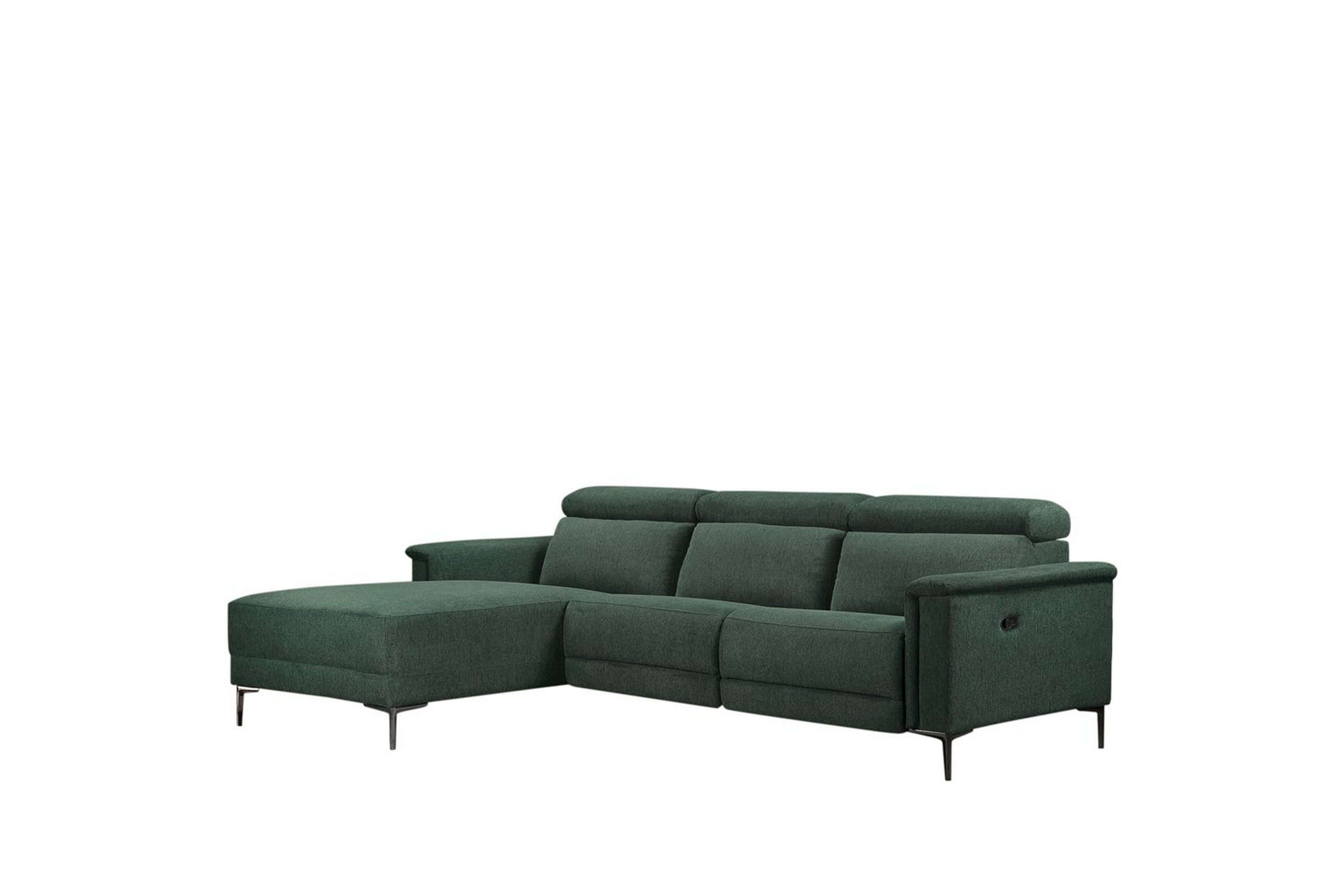 hörnsoffa 3-sits lund mörkgrön, belfast tyg, vänster manuell fåtölj - mörkgrön, belfast tyg, vänster manuell fåtölj