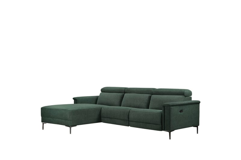 Hörnsoffa 3-sits Lund Mörkgrön, Belfast tyg, Vänster Manuell Fåtölj - Mörkgrön, Belfast tyg, Vänster Manuell Fåtölj - Möbler - Vardagsrum - Soffor - Reclinersoffor & Biosoffor