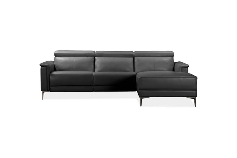 Hörnsoffa 3-sits Lund Svart, Läder/PU, Höger manuell vilstol - Svart, Läder/PU, Höger manuell vilstol - Möbler - Vardagsrum - Soffor - Reclinersoffor & Biosoffor
