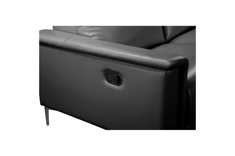 Hörnsoffa 3-sits Lund Svart, Läder/PU, Höger manuell vilstol - Svart, Läder/PU, Höger manuell vilstol - Möbler - Vardagsrum - Soffor - Reclinersoffor & Biosoffor