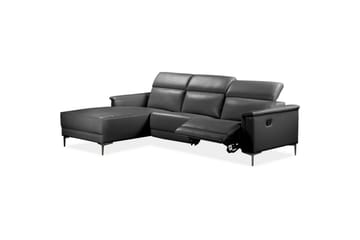 Hörnsoffa 3-sits Lund Svart, Läder/PU, Vänster Manuell Fåtölj - Svart, Läder/PU, Vänster Manuell Fåtölj - Möbler - Vardagsrum - Soffor - Reclinersoffor & Biosoffor