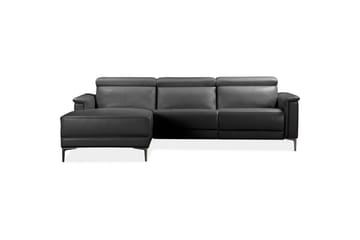 Hörnsoffa 3-sits Lund Svart, Läder/PU, Vänster Manuell Fåtölj - Svart, Läder/PU, Vänster Manuell Fåtölj - Möbler - Vardagsrum - Soffor - Reclinersoffor & Biosoffor