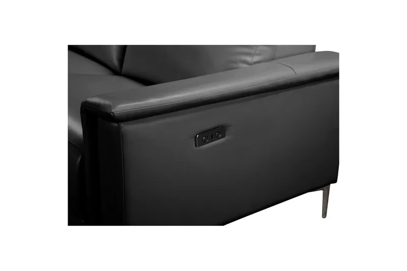 Hörnsoffa 3-sits Lund Svart, PU, Vänster Elektrisk Fåtölj - Svart, PU, Vänster Elektrisk Fåtölj - Möbler - Vardagsrum - Soffor - Skinnsoffor