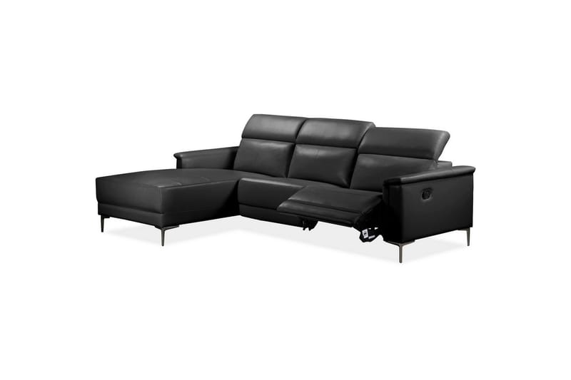 Hörnsoffa 3-sits Lund Svart, PU, Vänster Manuell Fåtölj - Svart, PU, Vänster Manuell Fåtölj - Möbler - Vardagsrum - Soffor - Reclinersoffor & Biosoffor
