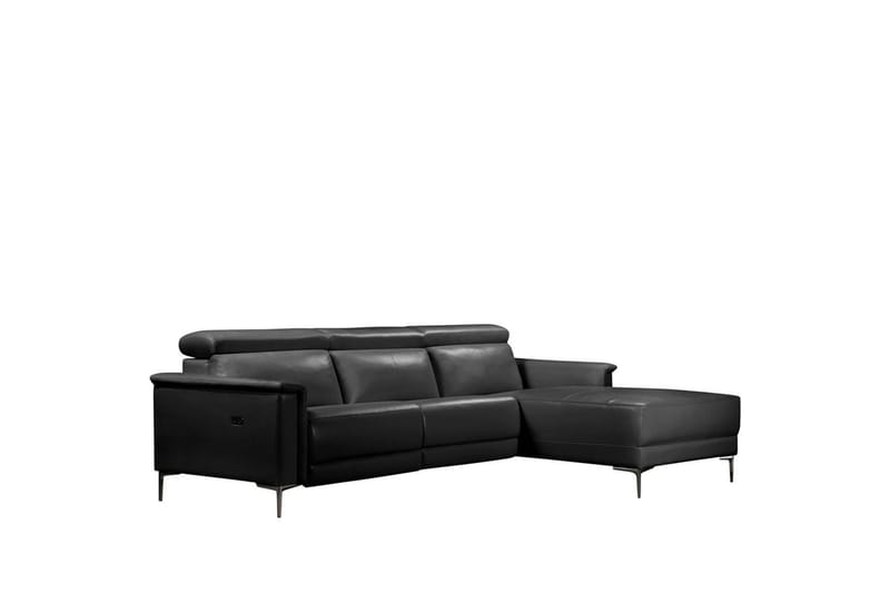 Hörnsoffa 3-sits Lund Svart, PU, Höger elektrisk vilstol - Svart, PU, Höger elektrisk vilstol - Möbler - Vardagsrum - Soffor - Reclinersoffor & Biosoffor