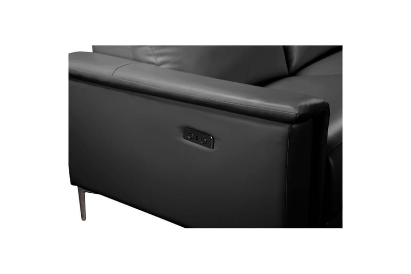 Hörnsoffa 3-sits Lund Svart, PU, Höger elektrisk vilstol - Svart, PU, Höger elektrisk vilstol - Möbler - Vardagsrum - Soffor - Reclinersoffor & Biosoffor