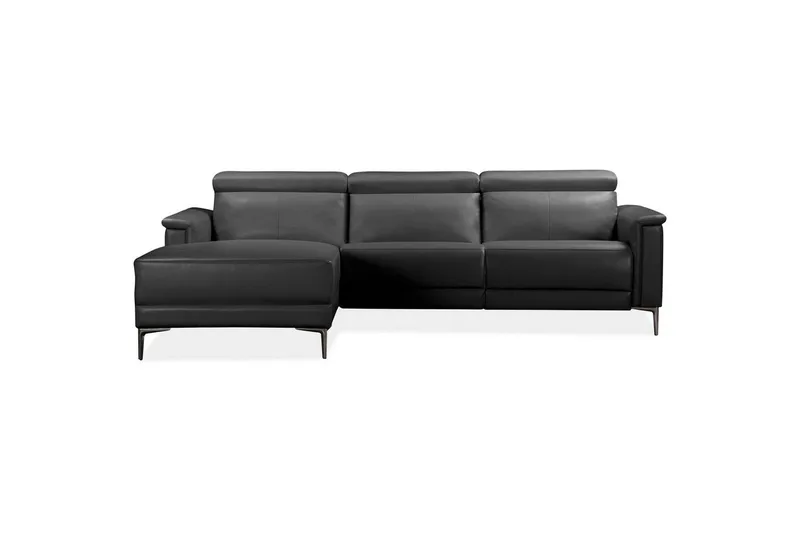 Hörnsoffa 3-sits Lund Svart, PU, Vänster Elektrisk Fåtölj - Svart, PU, Vänster Elektrisk Fåtölj - Möbler - Vardagsrum - Soffor - Skinnsoffor